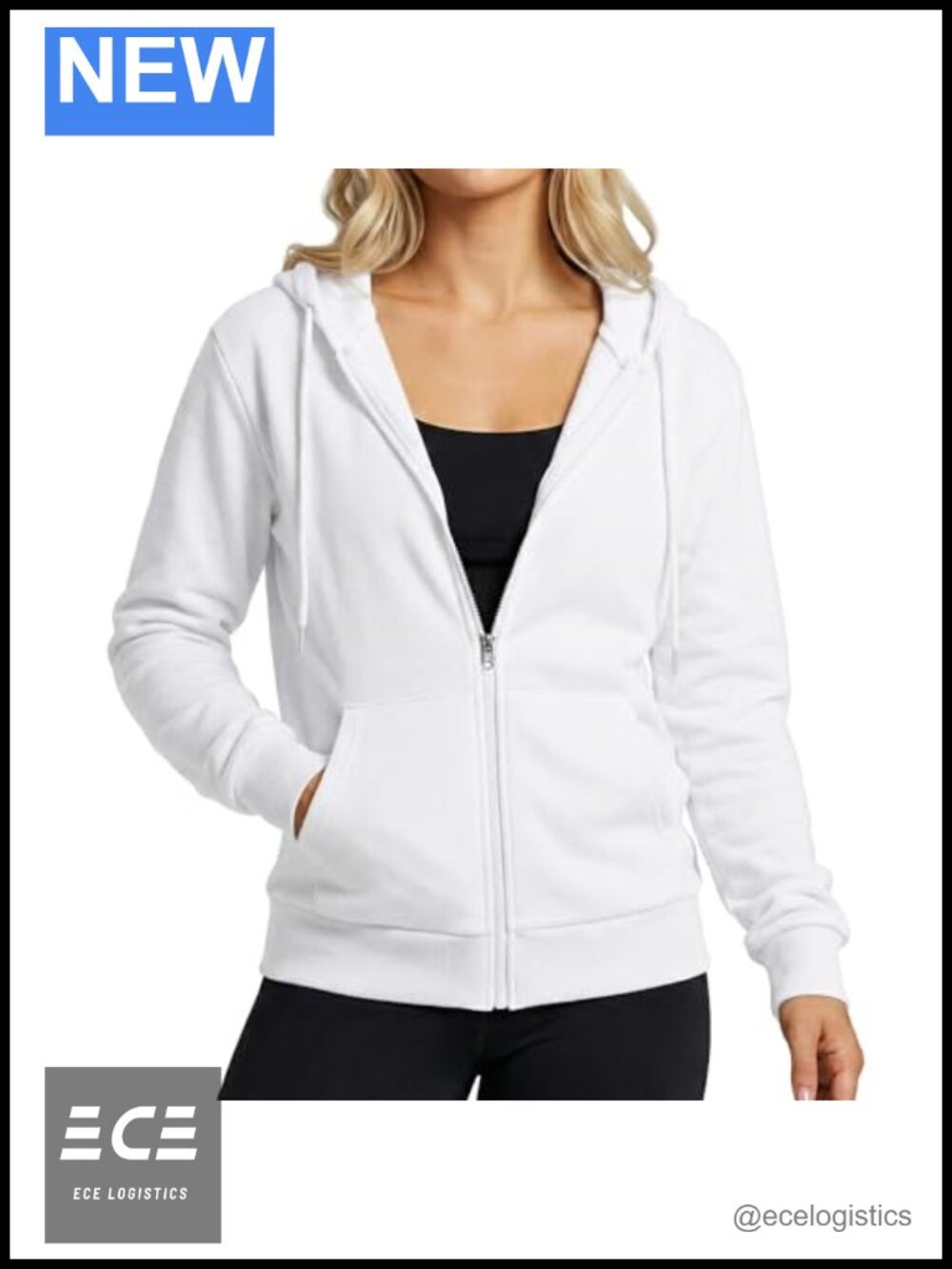 100% Cotton Full Zip Up Hoodie French Terry Midweight Casual Sweatshirt Jacket